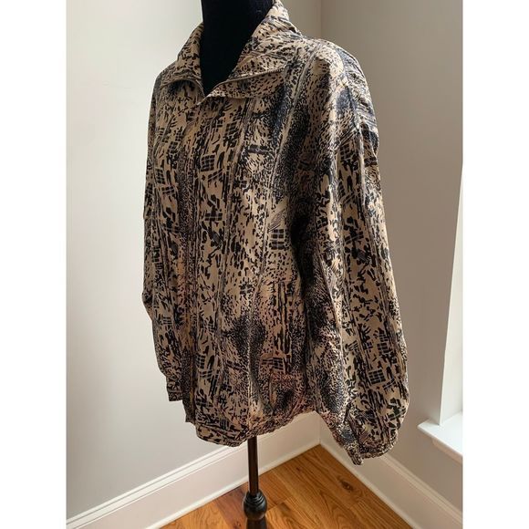 PRISTINE VINTAGE SILK BOMBER JACKET🤎🖤 - Picture 3 of 4